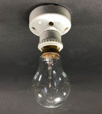 画像1: 1930's Art Deco Porcelain Bare Bulb Light (1)