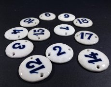 画像1: Antique Porcelain Number Tag【バラ売り】 (1)