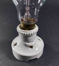 画像2: 1930's Art Deco Porcelain Bare Bulb Light (2)