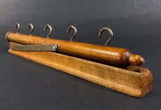 画像2: 1920's  "Wood＆Seel" Wall Mount Folding Hanger Rack (2)