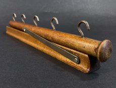 画像3: 1920's  "Wood＆Seel" Wall Mount Folding Hanger Rack (3)