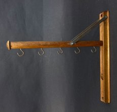 画像4: 1920's  "Wood＆Seel" Wall Mount Folding Hanger Rack (4)