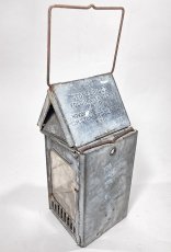 画像4: 1910-20's "Galvanized Steel" Folding Candle Lantern (4)