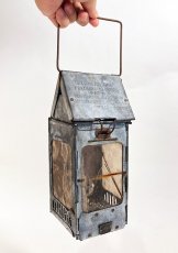 画像9: 1910-20's "Galvanized Steel" Folding Candle Lantern (9)