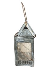 画像3: 1910-20's "Galvanized Steel" Folding Candle Lantern (3)