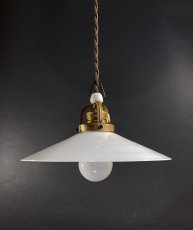 画像1: 1930's German-Deco "Milk Glass" Pendant Lamp (1)