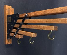 画像3: 1920-30's "Holds more Hanger" Wood＆STEEL Folding Hanger (3)