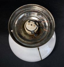 画像2:  1920-30's Milk Glass "School House" Ceiling Light  (2)