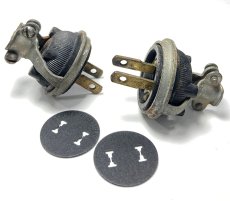 画像2: 1930-40's "Steel×Bakelite" Electric Plug  【2個セット】 (2)