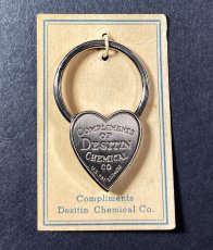 画像2:  1940's  ♡Heart Shaped♡ Advertising Key Ring  【DEAD-STOCK】 (2)