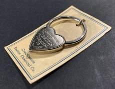 画像3:  1940's  ♡Heart Shaped♡ Advertising Key Ring  【DEAD-STOCK】 (3)