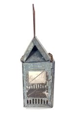 画像5: 1910-20's "Galvanized Steel" Folding Candle Lantern (5)