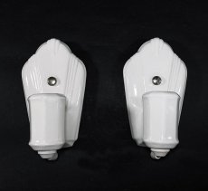 画像6: 1930-40's "PAIR" Art Deco Porcelain Candle Lamp (6)