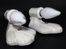 画像5: 1930-40's "PAIR" Art Deco Porcelain Candle Lamp (5)