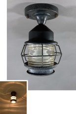 画像1: 1930-40's "Caged" Solid Copper Porch Lamp  (1)