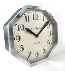 画像2: 1930's French ☆BRILLIE☆ Octagon Wall Clock  【BLACK & SILVER】 (2)