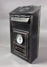 画像1: 【CORBIN LOCK CO.】 1910-20's Brass Wall Mount Mail Box with Thermometer (1)