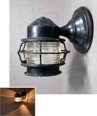 画像1: 1930's "Shabby" Caged Porch Lamp (1)