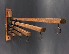 画像2: 1920-30's "Holds more Hanger" Wood＆STEEL Folding Hanger (2)