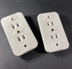 画像1: 1930's "ART DECO" Porcelain Outlet 【デッドストック2個セット】 (1)