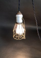 画像2: Early-1930's  Porcelain Pull-Chain Socket  w/ Steel TroubleLight Cage w/ Hook (2)