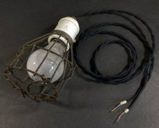 画像3: Early-1930's  Porcelain Pull-Chain Socket  w/ Steel TroubleLight Cage w/ Hook (3)