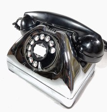 画像3: - 実働品 - （ひかり電話可） Early 1950's U.S.ARMY Chromed Telephone 【BLACK × SILVER】 (3)