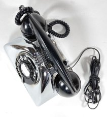 画像5: - 実働品 - （ひかり電話可） Early 1950's U.S.ARMY Chromed Telephone 【BLACK × SILVER】 (5)