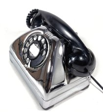 画像4: - 実働品 - （ひかり電話可） Early 1950's U.S.ARMY Chromed Telephone 【BLACK × SILVER】 (4)