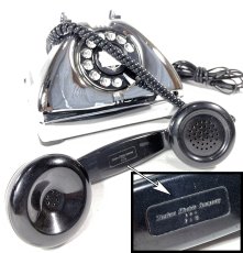 画像13: - 実働品 - （ひかり電話可） Early 1950's U.S.ARMY Chromed Telephone 【BLACK × SILVER】 (13)