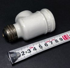 画像4: 1920-30’s Porcelain Socket Adapter w/ Outlets (4)