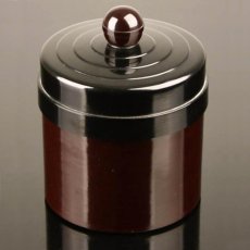 画像1: 1930's Art Deco Bakelite Container 【Black×Dark Burgundy】 (1)