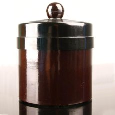 画像4: 1930's Art Deco Bakelite Container 【Black×Dark Burgundy】 (4)