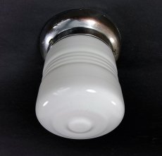 画像1:  1930-40's Milk Glass "Art Deco" Ceiling Light  (1)