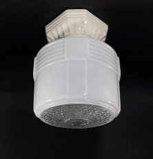 画像1:  1930-40's "Art Deco" Porcelain Ceiling Light  (1)