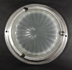 画像4: 1930-40's  ☆Machine Age☆  Aluminum & Glass Light (4)