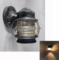 画像1: 1930's "Shabby" Caged Porch Lamp (1)