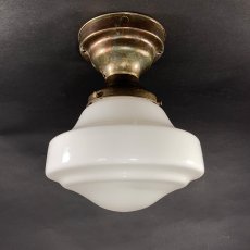 画像3:  1920-30's "Milk Glass" School House Ceiling Light  (3)