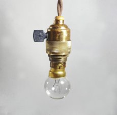 画像2: 1930's "Bare bulb" Brass Pendant Lamp【B22】 (2)