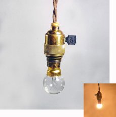 画像1: 1930's "Bare bulb" Brass Pendant Lamp【B22】 (1)