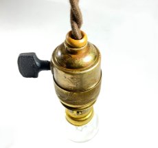 画像3: 1930's "Bare bulb" Brass Pendant Lamp【B22】 (3)