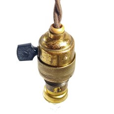 画像4: 1930's "Bare bulb" Brass Pendant Lamp【B22】 (4)