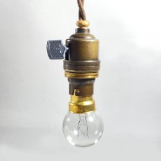 画像2: 1930's "Bare bulb" Brass Pendant Lamp【B22】 (2)