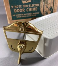 画像1: -＊電気不使用＊- （音の動画有り） 1940's “Non-Electric” Brass Door Chime  【箱付きデッドストック 】 (1)