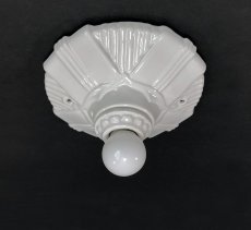 画像2: 1930's Art Deco Porcelain Bare Bulb Light (2)
