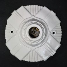 画像6: 1930's Art Deco Porcelain Bare Bulb Light (6)