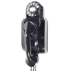 画像1: - 実働品 - （ひかり電話可） ★Mint Condition !!★　 Early-1930's “Very!! Art Deco”  Streamlined Bakelite Telephone  ★オリジナルデカール★ (1)