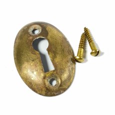 画像1: Antique Brass Key Hole Plate【マイナスネジ付き】 (1)