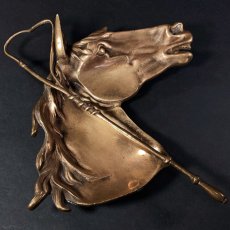 画像1: 1920-30's Bronze Horse Head Ashtray / Jewelry Tray (1)