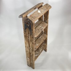 画像8: 1900-20's “Shabby Chic” German Wooden Stepladder (8)
